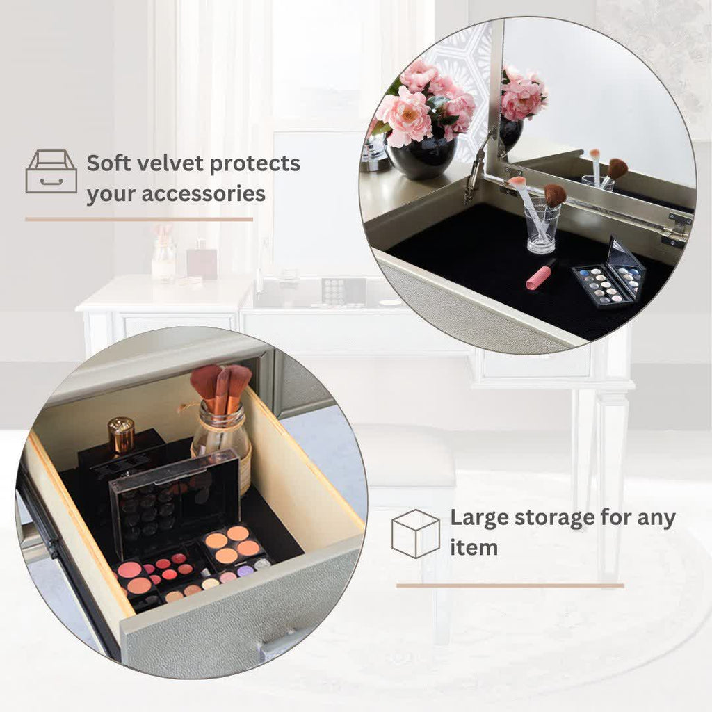 Flip Up Vanity Table Stool Set - image 2