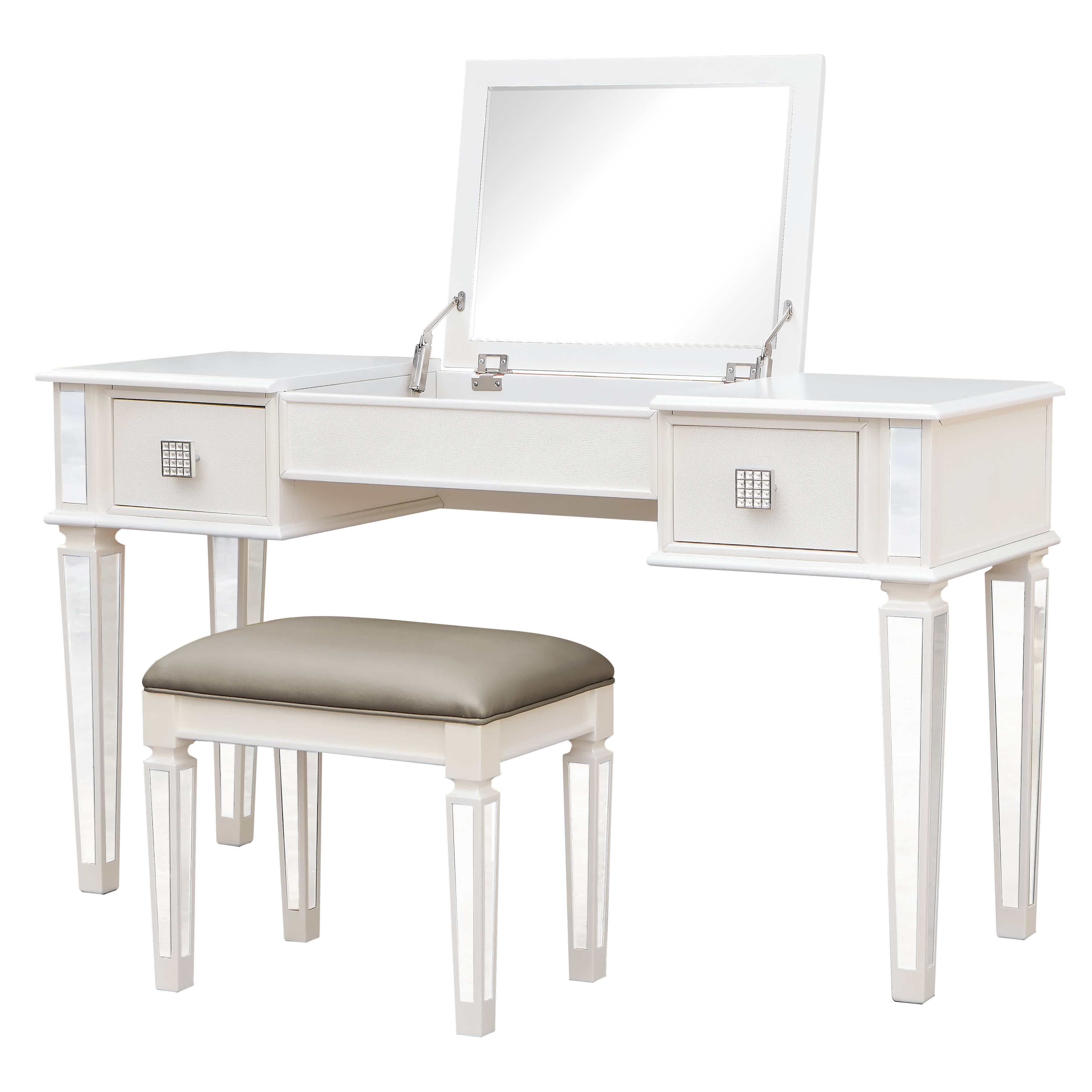 Flip Up Vanity Table Stool Set - image 1