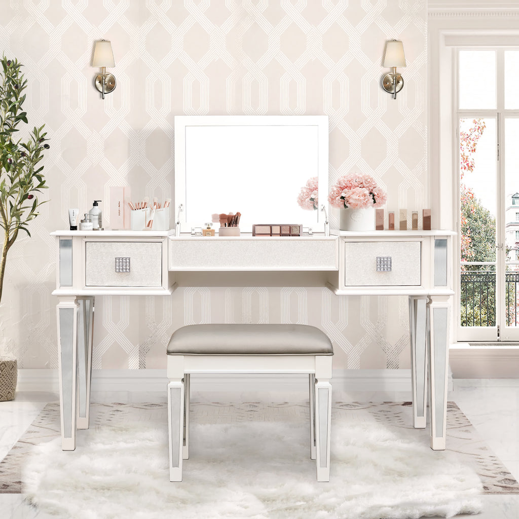 Flip Up Vanity Table Stool Set - image 4
