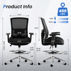 Ergonomic Heavy Duty Tall Office Drafting Chair - image 9