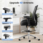 Ergonomic Heavy Duty Tall Office Drafting Chair - image 7
