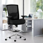 Ergonomic Heavy Duty Tall Office Drafting Chair - Black - 19.29"L x 28.35"W x 48.03"H - image 0