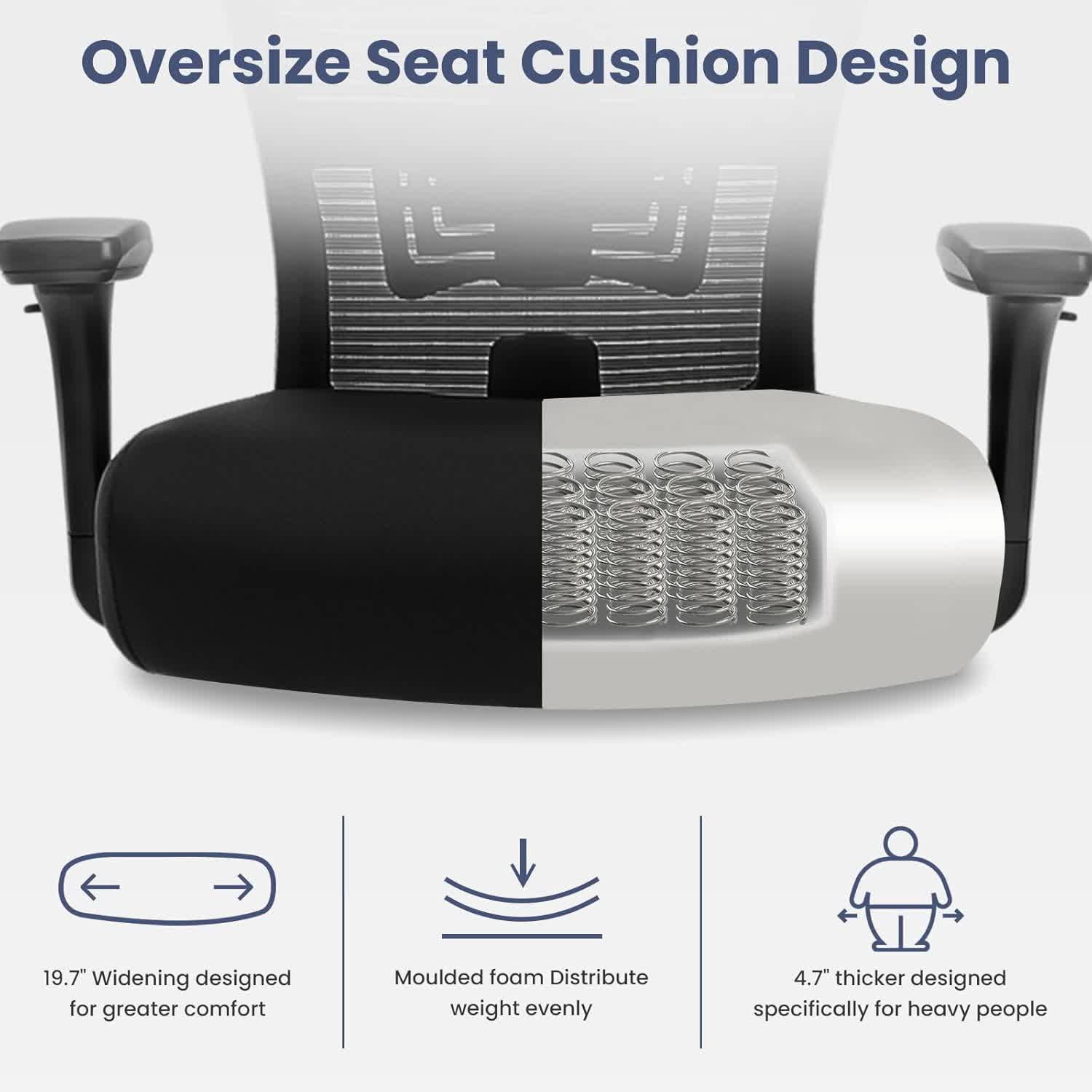 Ergonomic Big and Tall Office Mesh Chair