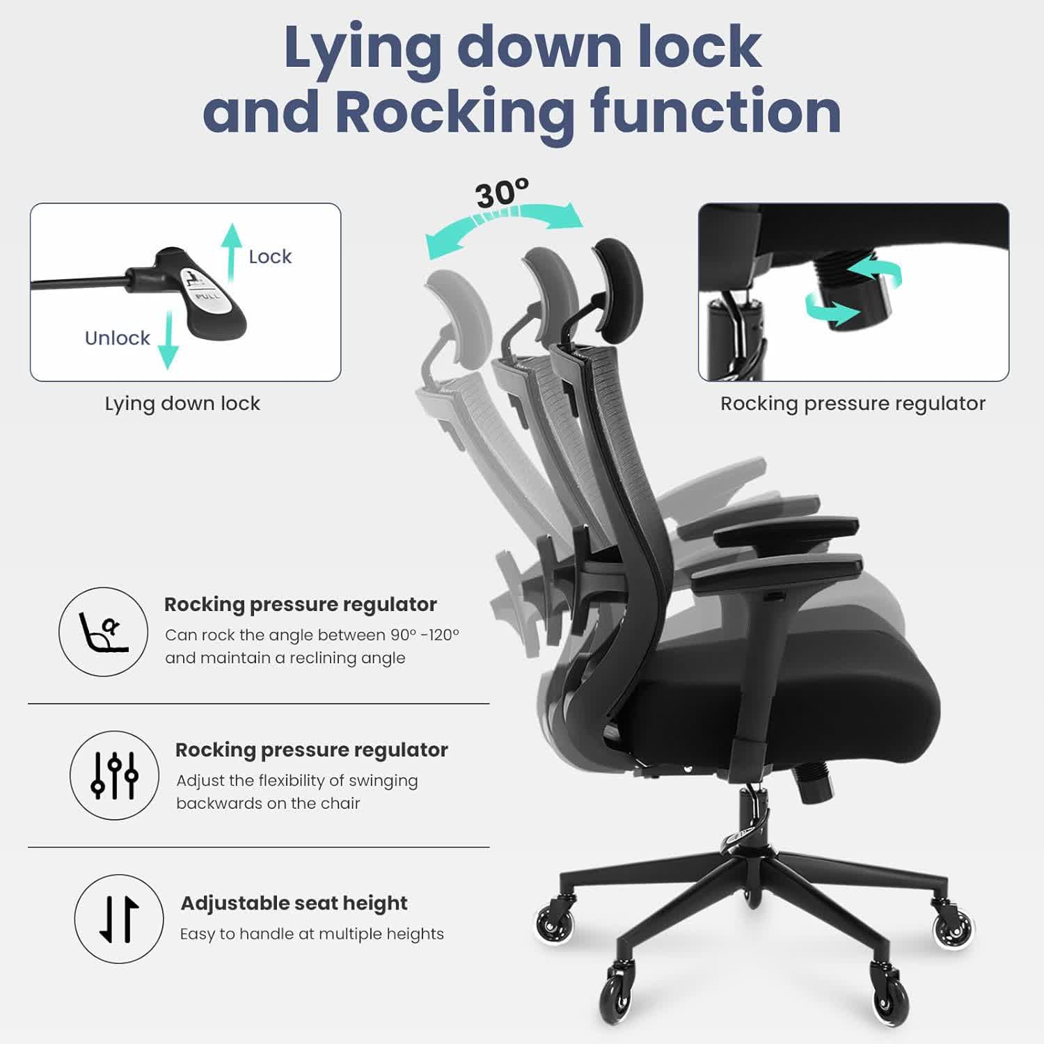 Ergonomic Big and Tall Office Mesh Chair