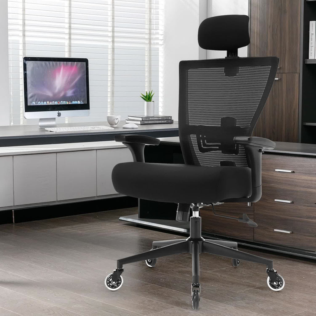 Ergonomic Big and Tall Office Mesh Chair - Black - 27.00"L x 27.00"W x 40.00"H - image 0