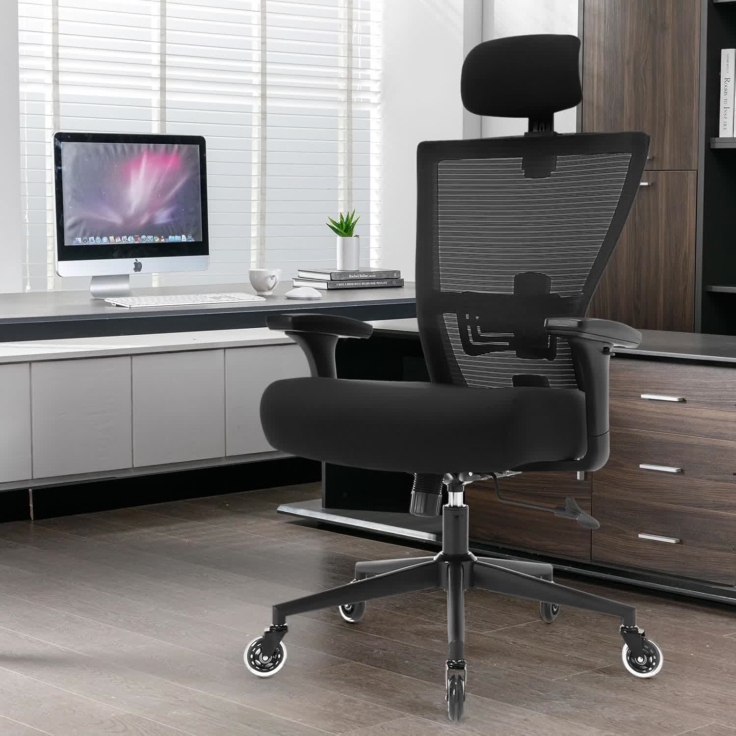 Ergonomic Big and Tall Office Mesh Chair - Black - 27.00"L x 27.00"W x 40.00"H - image 0