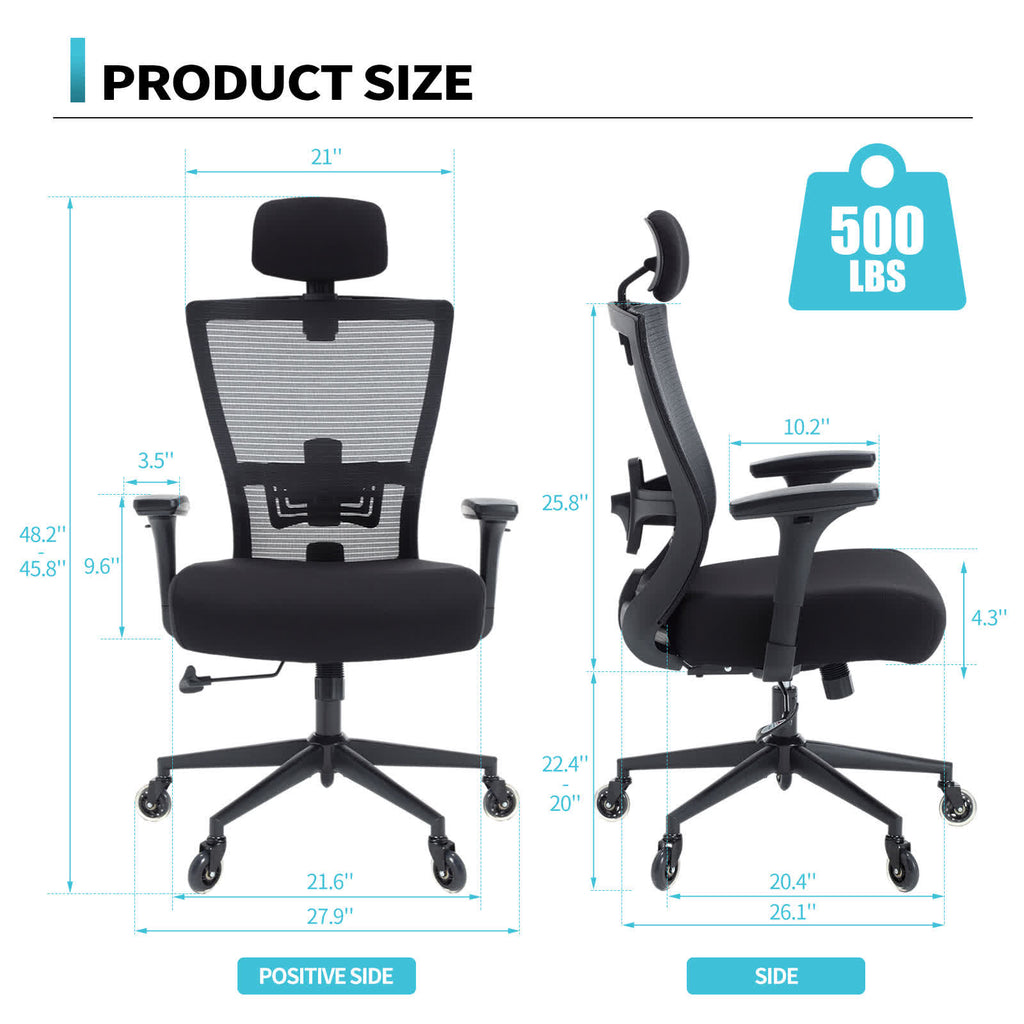 Ergonomic Big and Tall Office Mesh Chair - image 8