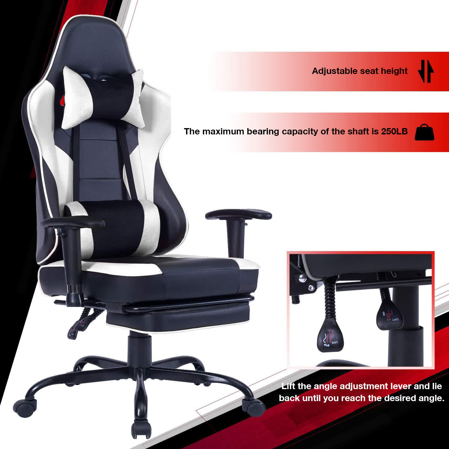 Ergonomic Computer Chair with Vibration Massage Function - image 5