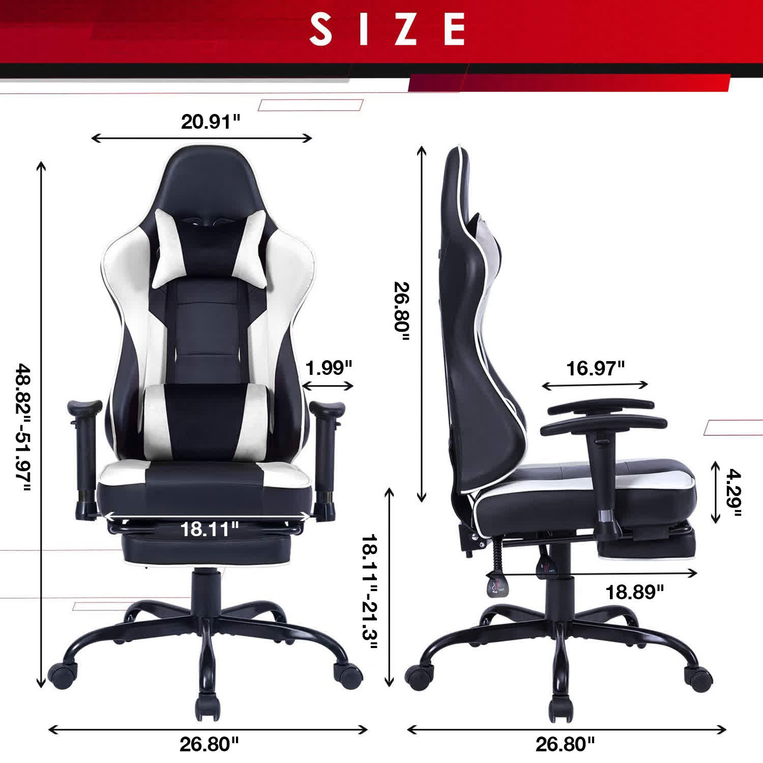 Ergonomic Computer Chair with Vibration Massage Function