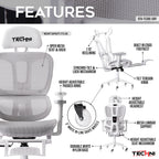 Ergonomic White Mesh Gaming Chair - image 3