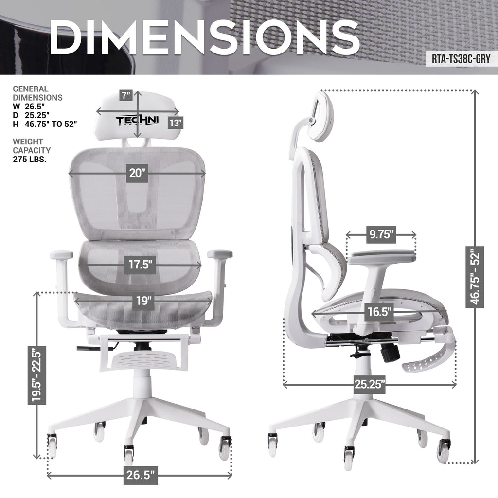 Ergonomic White Mesh Gaming Chair