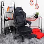 Height Adjustable Swivel Ergonomic Office Game Chair - Black - 27.20"L x26.40"W x 53.50"H - image 0