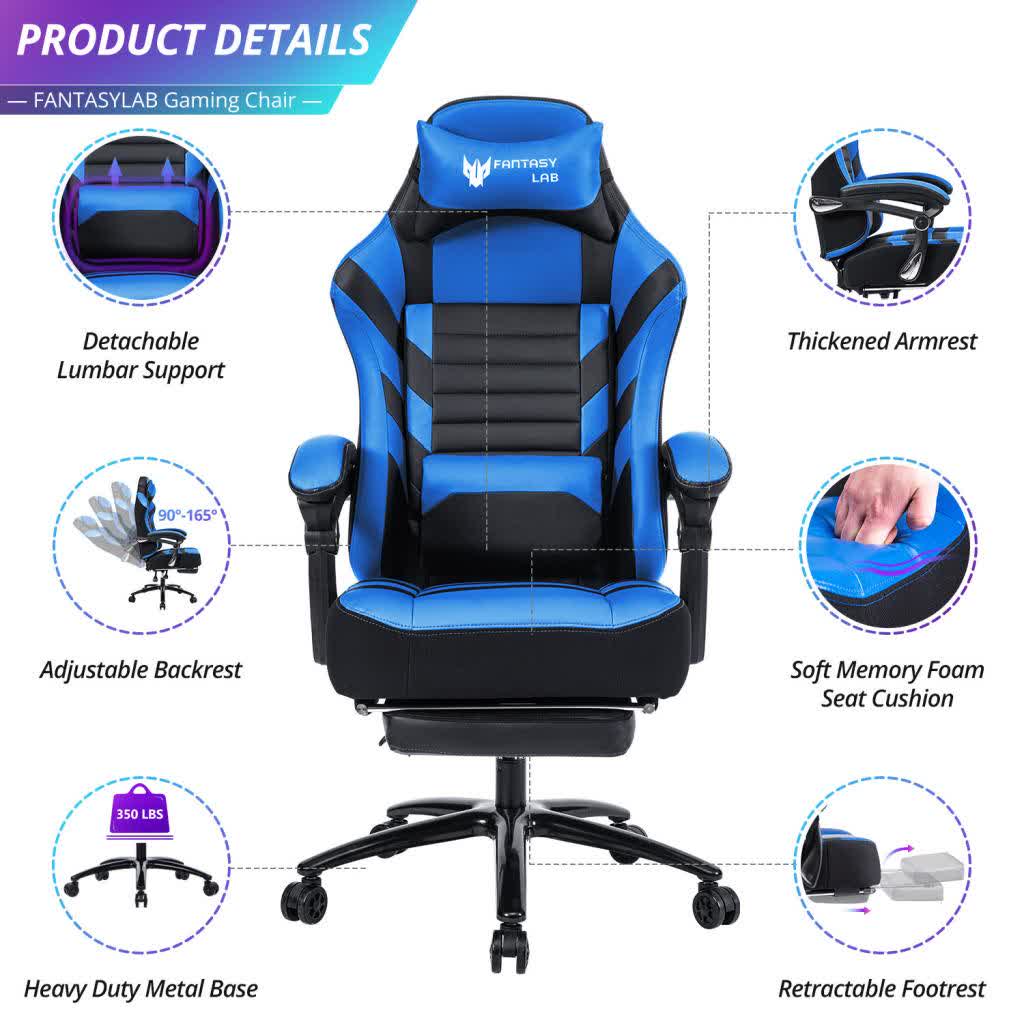 Height Adjustable Swivel Ergonomic Office Game Chair - image 14