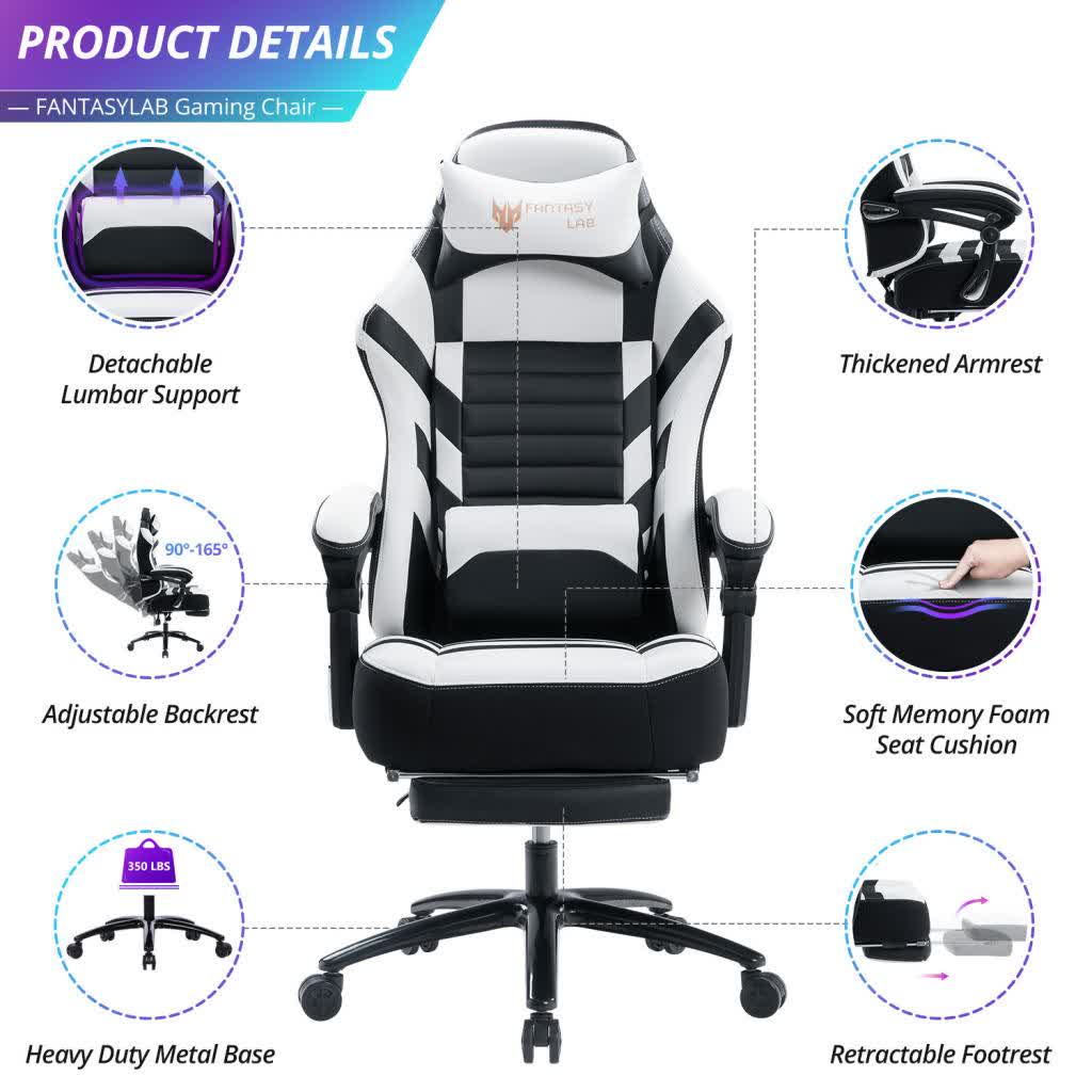 Height Adjustable Swivel Ergonomic Office Game Chair