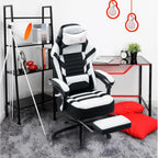 Height Adjustable Swivel Ergonomic Office Game Chair - White - 27.20"L x26.40"W x 53.50"H - image 17