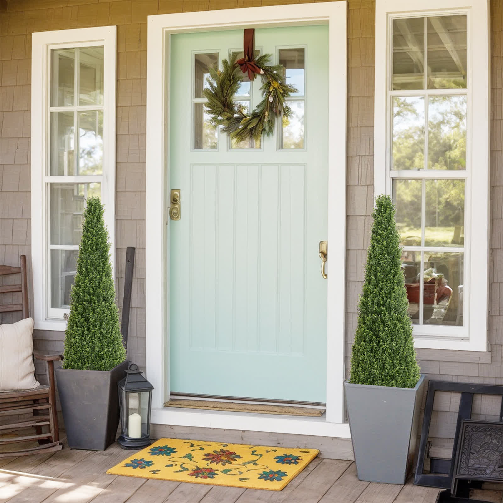 Artificial Boxwood Topiary Tree Decor