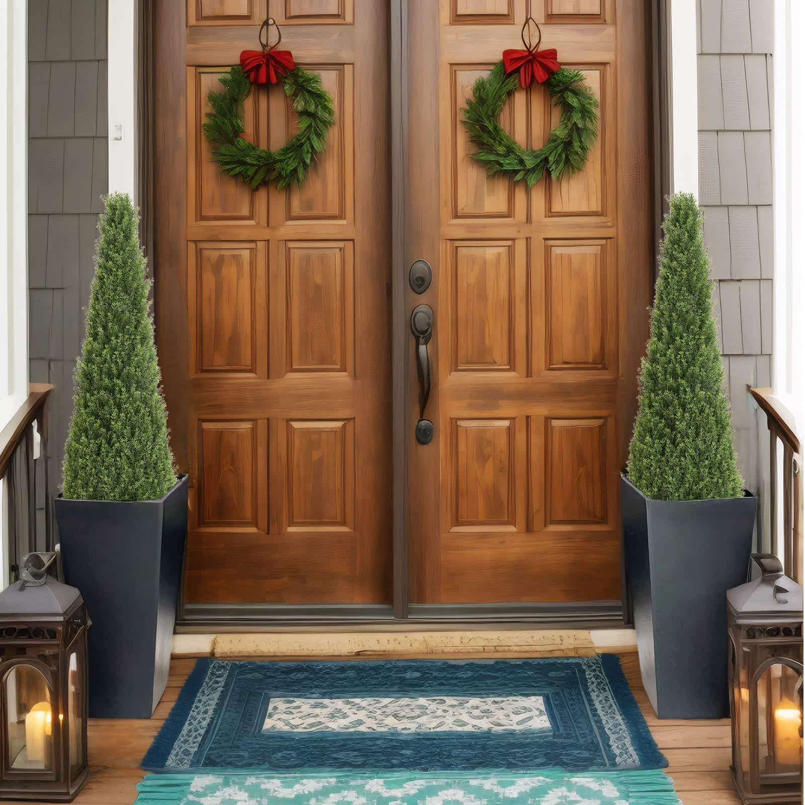 Artificial Boxwood Topiary Tree Decor