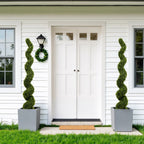 Outdoor Uv-resistant Plastic Boxwood Topiary Tree - Green - 40.00"L x 18.00"W x 13.80"H - image 0