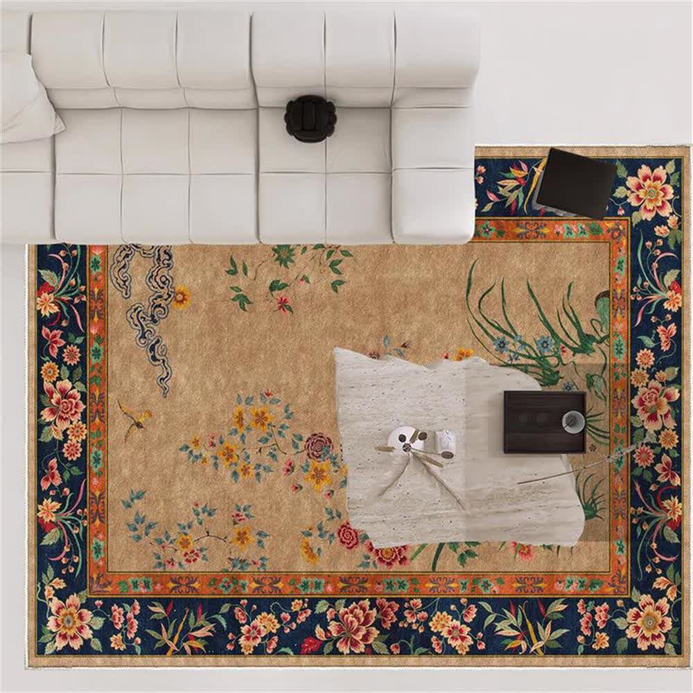 Washable Durable Vintage Floral Decorative Area Rug  - image 2