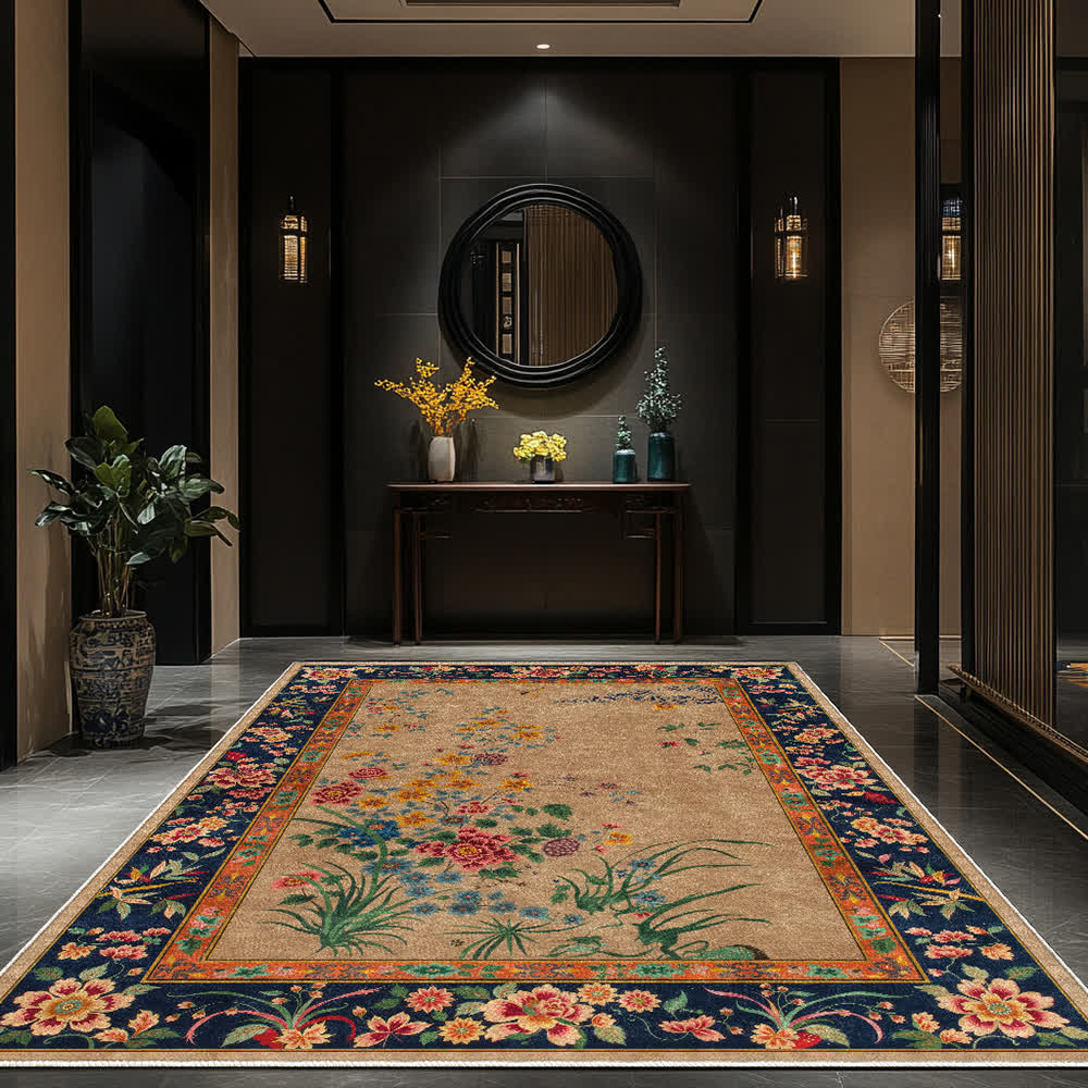 Washable Durable Vintage Floral Decorative Area Rug  - image 1