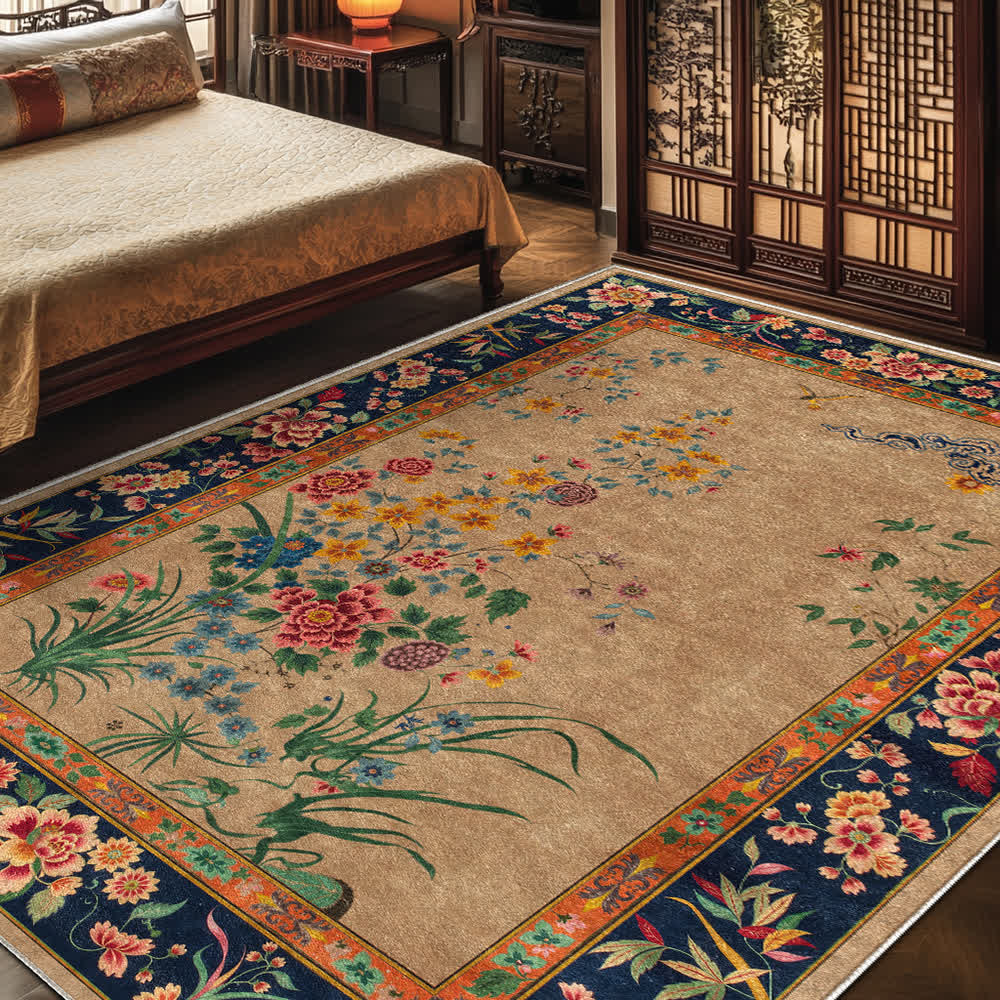 Washable Durable Vintage Floral Decorative Area Rug  - image 4