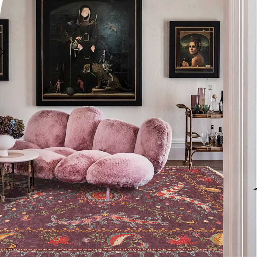 Retro Paisley Washable Durable Anti-slip Area Rug  - image 3