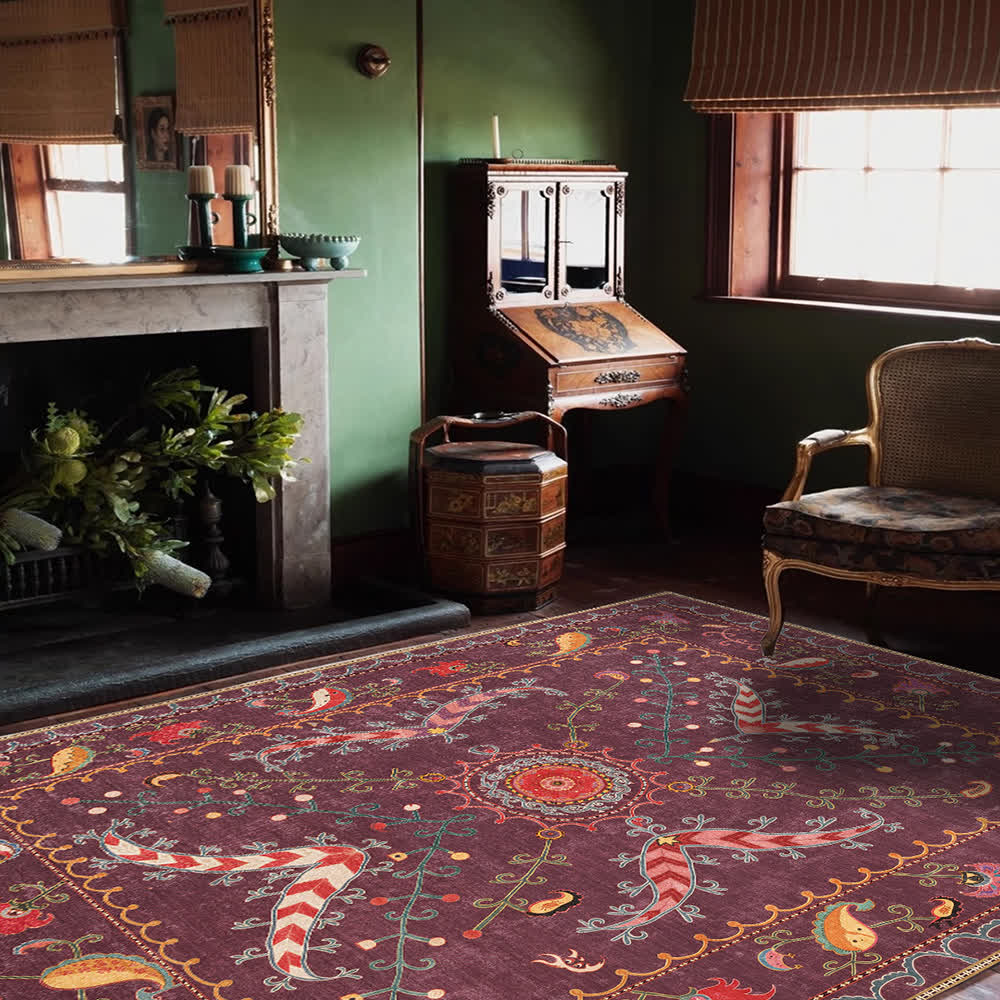 Retro Paisley Washable Durable Anti-slip Area Rug  - image 2