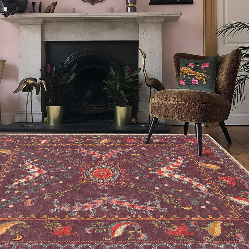 Retro Paisley Washable Durable Anti-slip Area Rug  - image 0