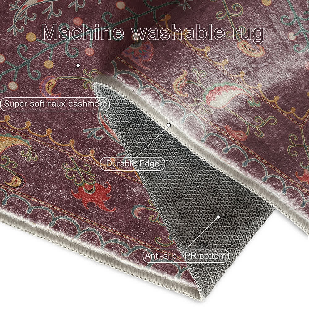 Retro Paisley Washable Durable Anti-slip Area Rug  - image 6
