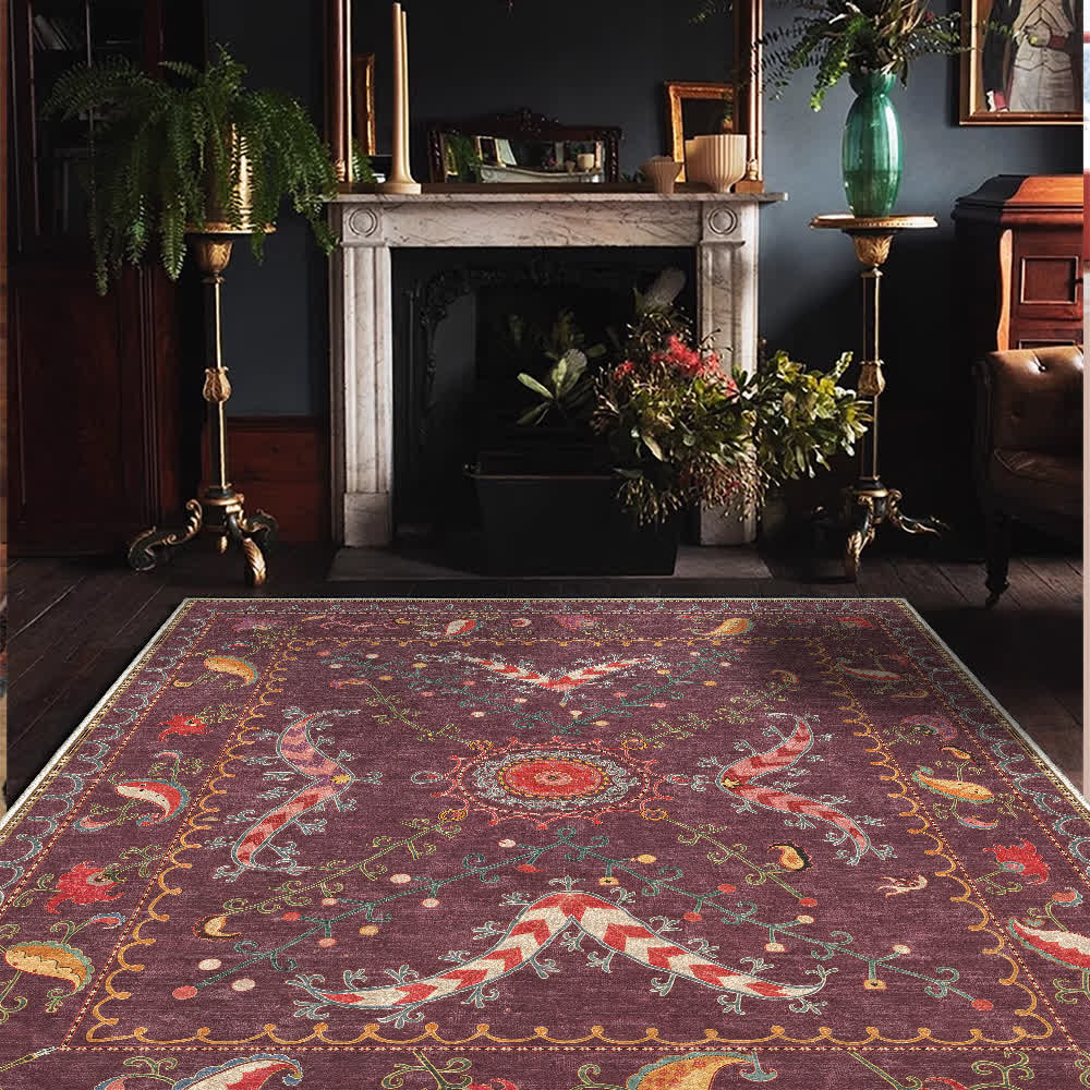 Retro Paisley Washable Durable Anti-slip Area Rug  - image 1