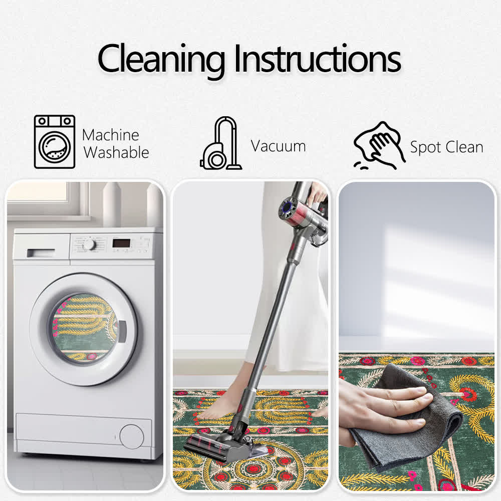 Bohemia Ethnic Foldable Anti-slip Area Rug