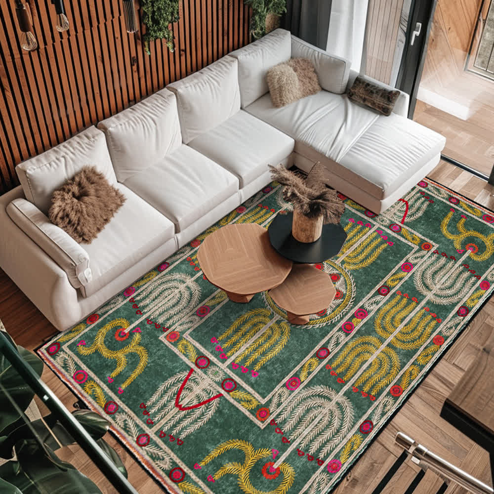 Bohemia Ethnic Foldable Anti-slip Area Rug