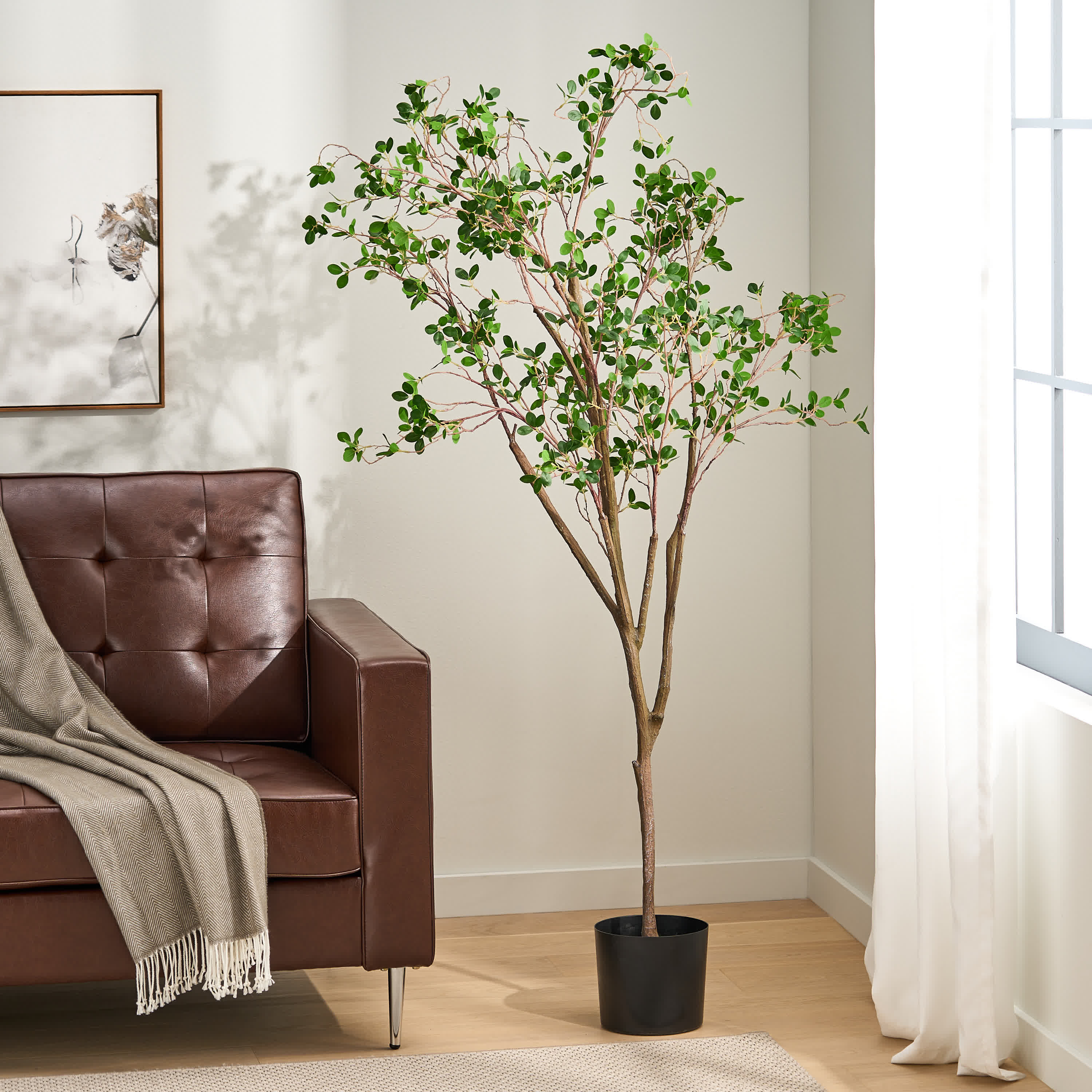 Artificial Milan Leaf Bonsai Decor