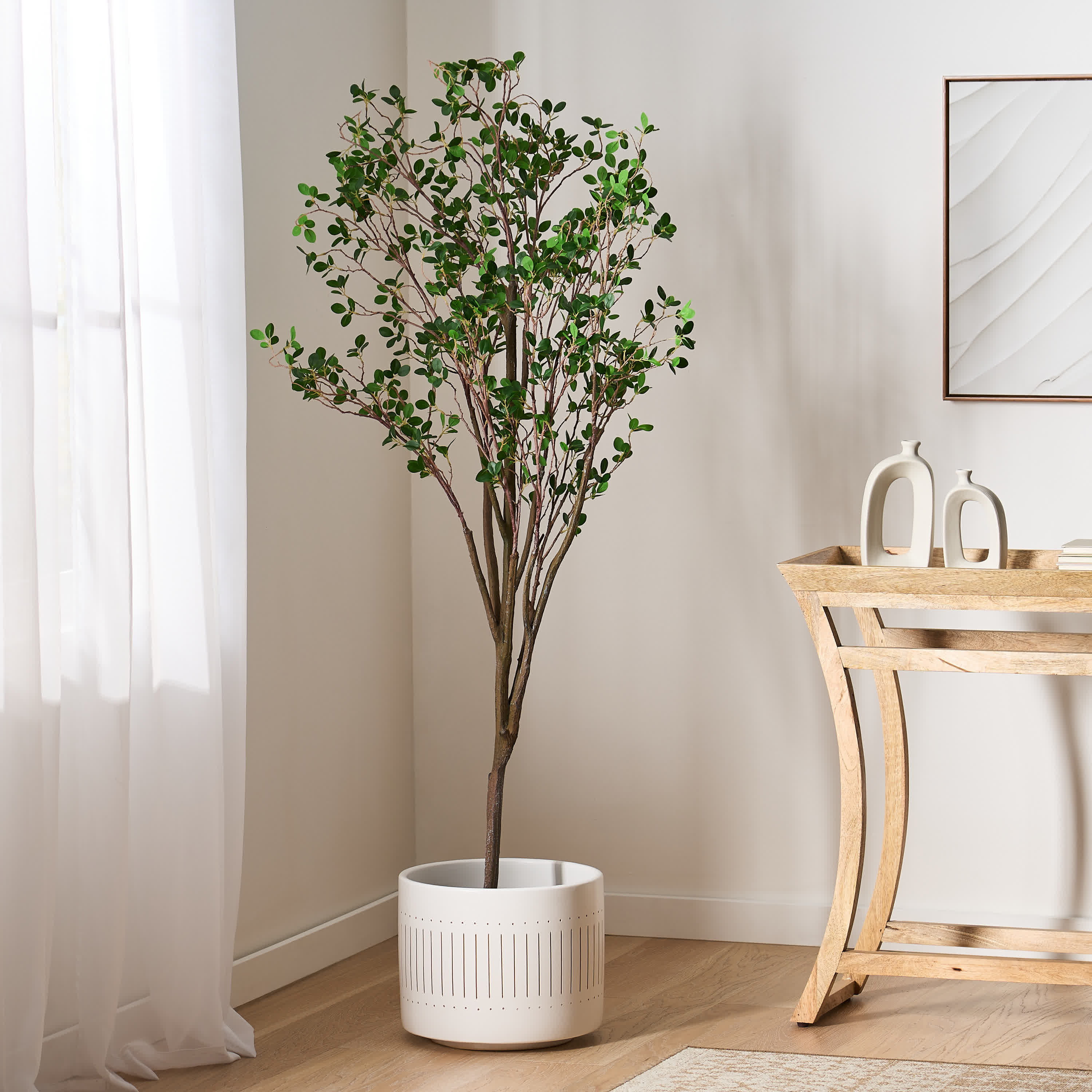 Artificial Milan Leaf Bonsai Decor - image 2