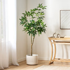 Artificial Money Tree Potted Decor - Green - 35.40"L x 31.50"W x 70.90"H - image 0