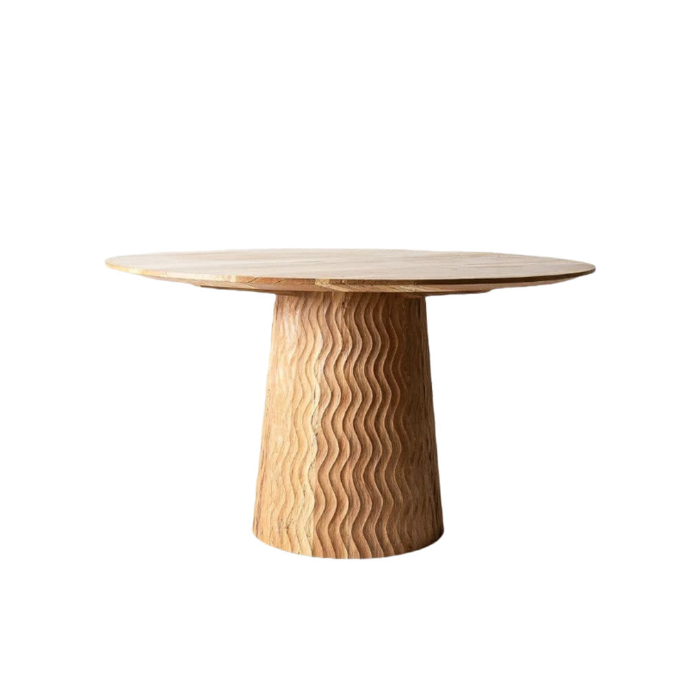 Natural Wood Solid Wood Round Dining Table
