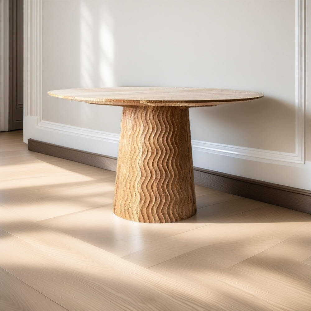 Natural Wood Solid Wood Round Dining Table