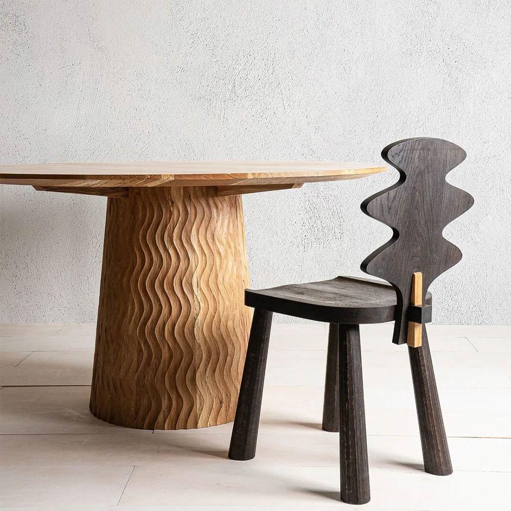 Natural Wood Solid Wood Round Dining Table
