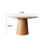Natural Wood Solid Wood Round Dining Table - image 9