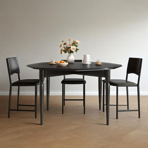 Black Foldable Octagonal Dining Table - W55.51" x D55.51" x H29.53" - image 0