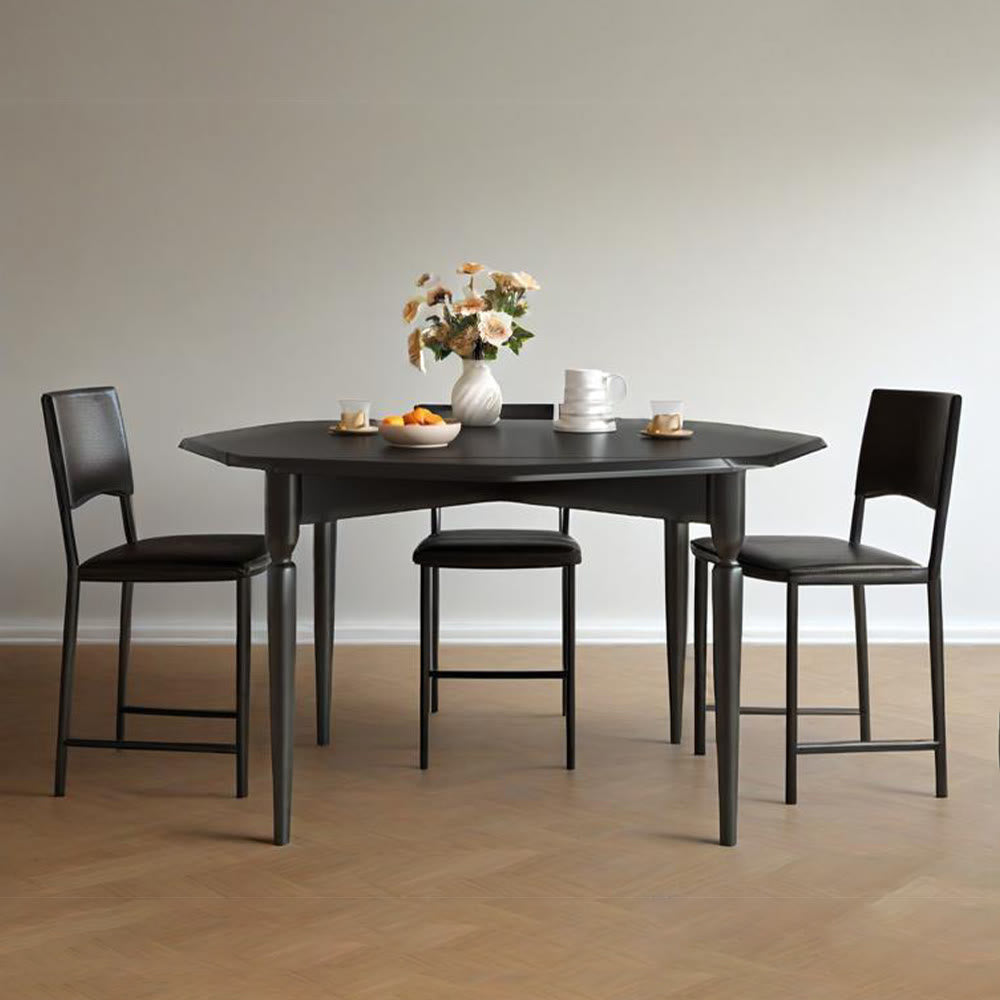 Black Foldable Octagonal Dining Table