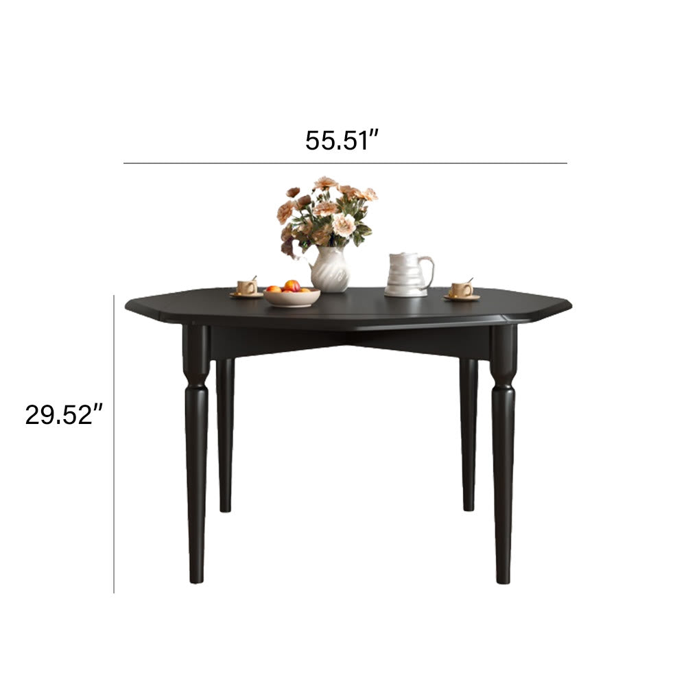 Black Foldable Octagonal Dining Table