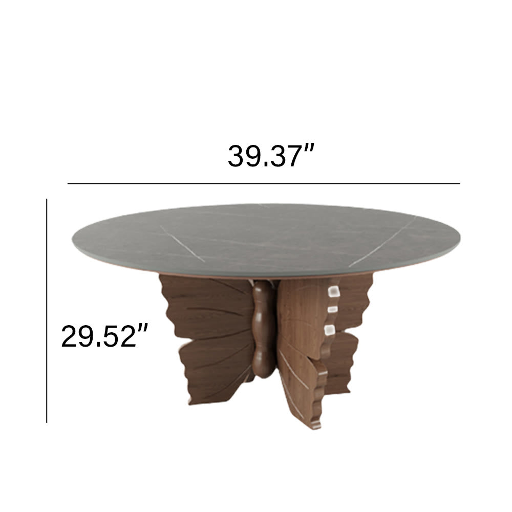Walnut Butterfly-shaped Base Solid Wood Dining Table