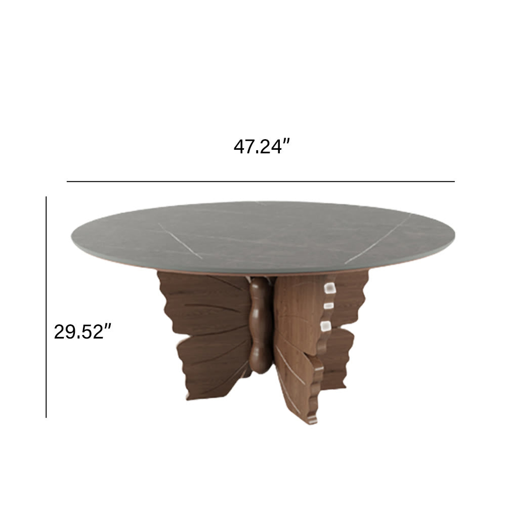 Walnut Butterfly-shaped Base Solid Wood Dining Table