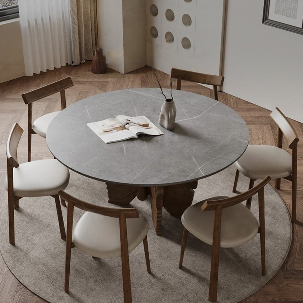 Walnut Butterfly-shaped Base Solid Wood Dining Table