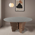 Walnut Butterfly-shaped Base Solid Wood Dining Table - W43.31" x D43.31" x H29.53" - image 0