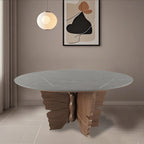 Walnut Butterfly-shaped Base Solid Wood Dining Table - W43.31" x D43.31" x H29.53" - image 0