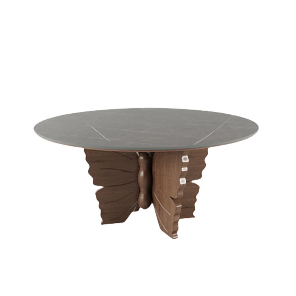Walnut Butterfly-shaped Base Solid Wood Dining Table