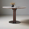 Minimalist Round Metal Chassis Dining Table - W43.31" x D43.31" x H29.53" - image 0
