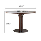 Minimalist Round Metal Chassis Dining Table - image 10